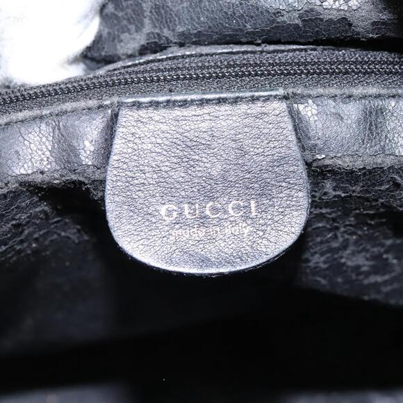 GUCCI Bamboo Shoulder Bag Leather Black Gold 001 3754 001 3754 - Picture 15 of 16